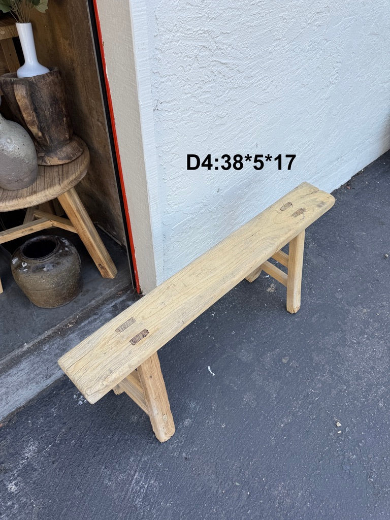 Vintage Wabi-Sabi Rustic Elm Wood Bench - Regular Size