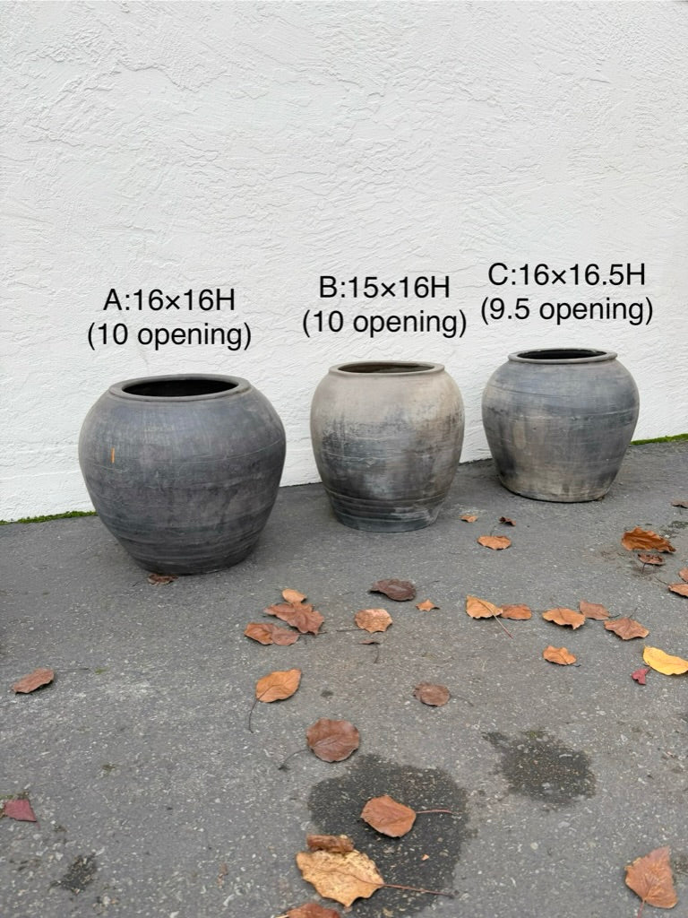 Yee Vintage Wabi-Sabi Rustic Ceramic Planter--Large