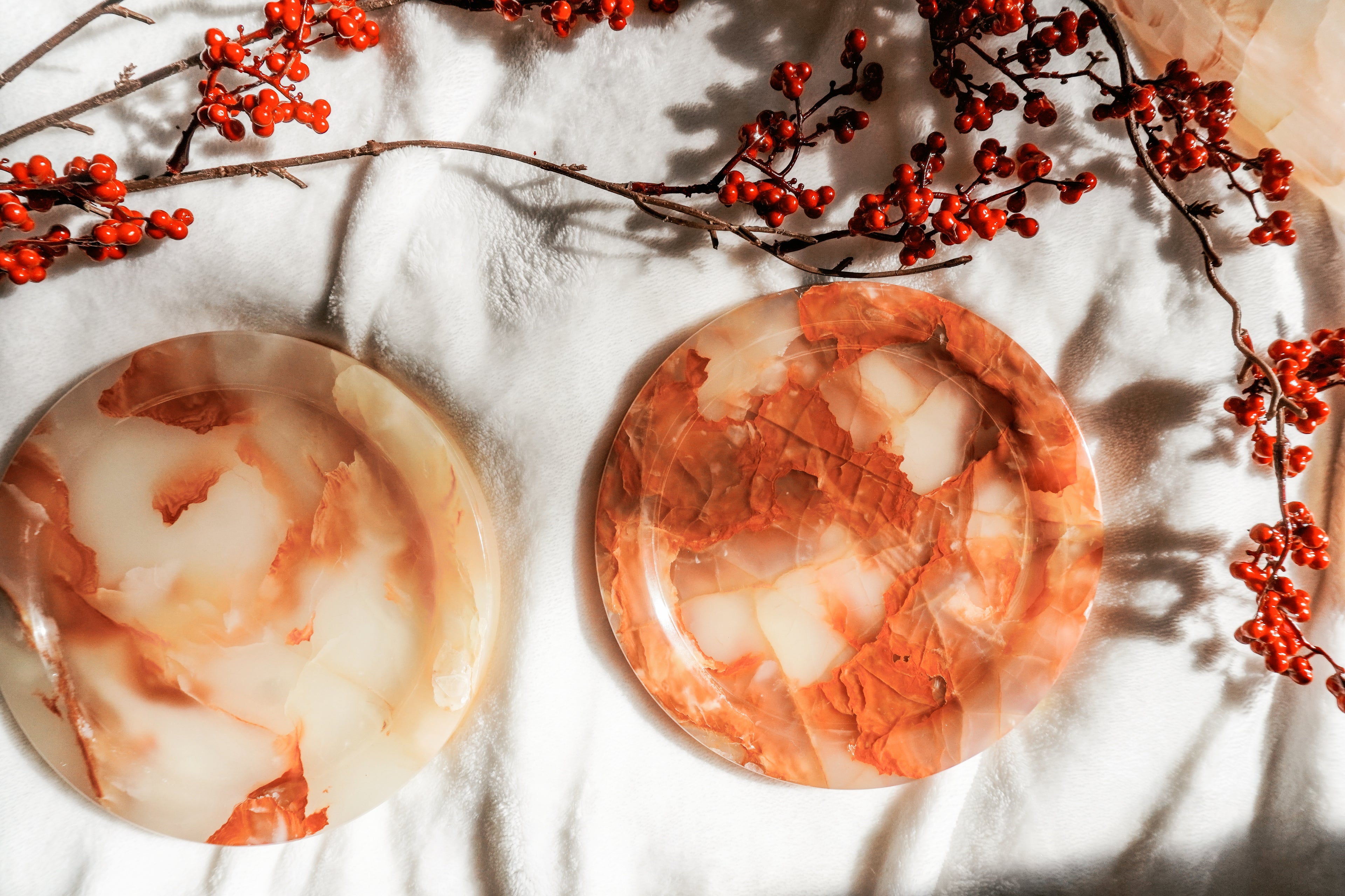 Round Marble Catchall Tray--Multiple Colors