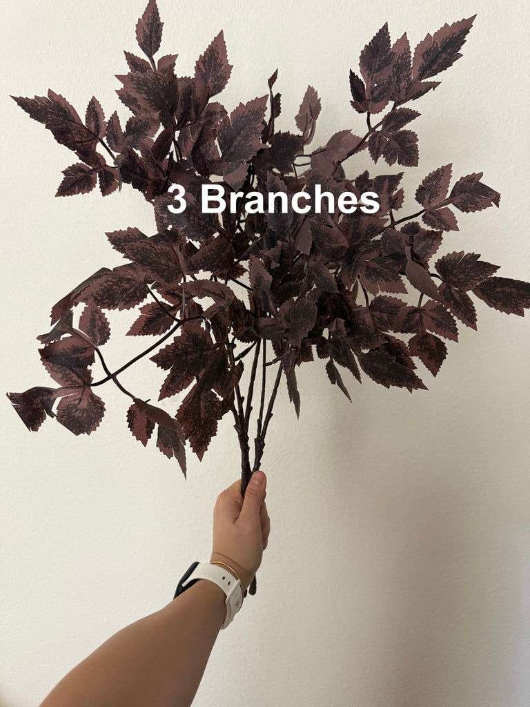 Artificial Purple Cimicifuga Leaf Spray