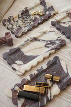 Scalloped Marble Tray--Multiple Colors