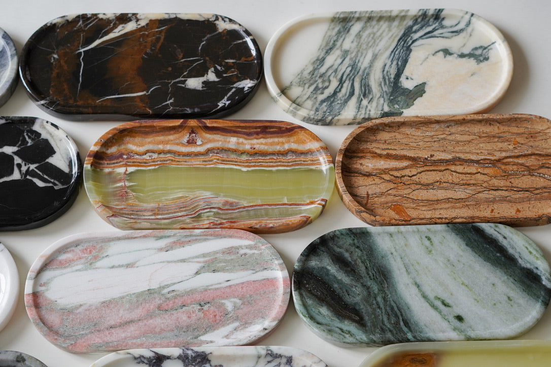 Oval Marble Tray--Various Colors