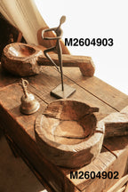 Antique Wood Grinder Bowl with Handle
