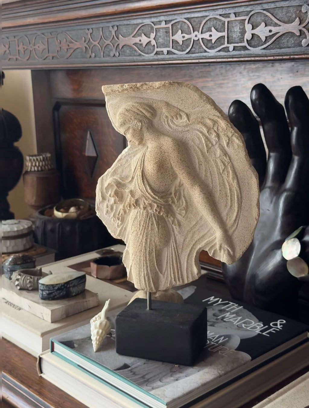 Greek Bacchante Sandstone Sculpture