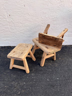 Antique Rustic Elm Wood Mini Stool--Various Sizes