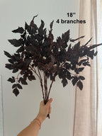 4 Stems Artificial Purple Cimicifuga Leaf Spray--18'' & 32'