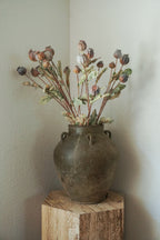 Vintage Rustic Clay Pot with Handles - Pearl Shape