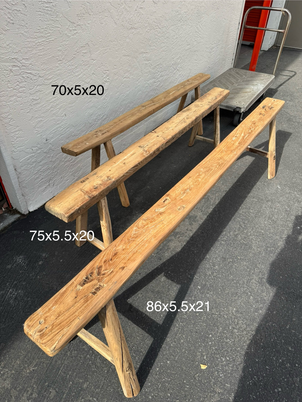 Vintage Rustic Elm Wood Bench--- Longer Size – Queena Clay