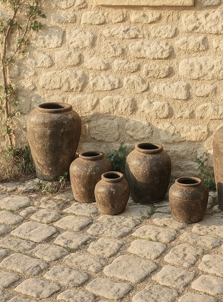 Vintage Rustic Brown Wine Pottery