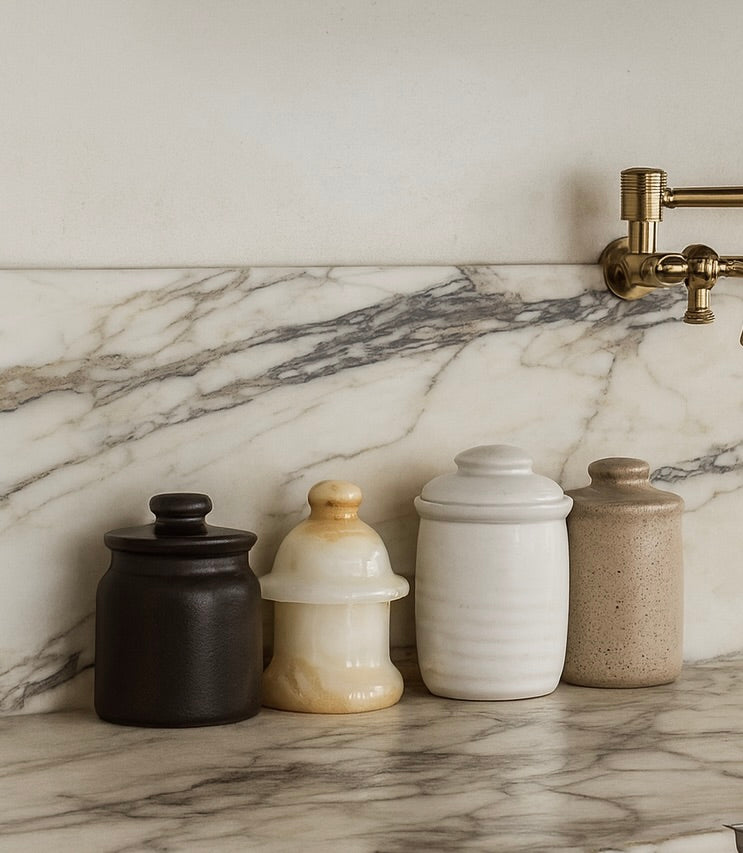 Versatile Stone Lidded Jar--Multiple Colors