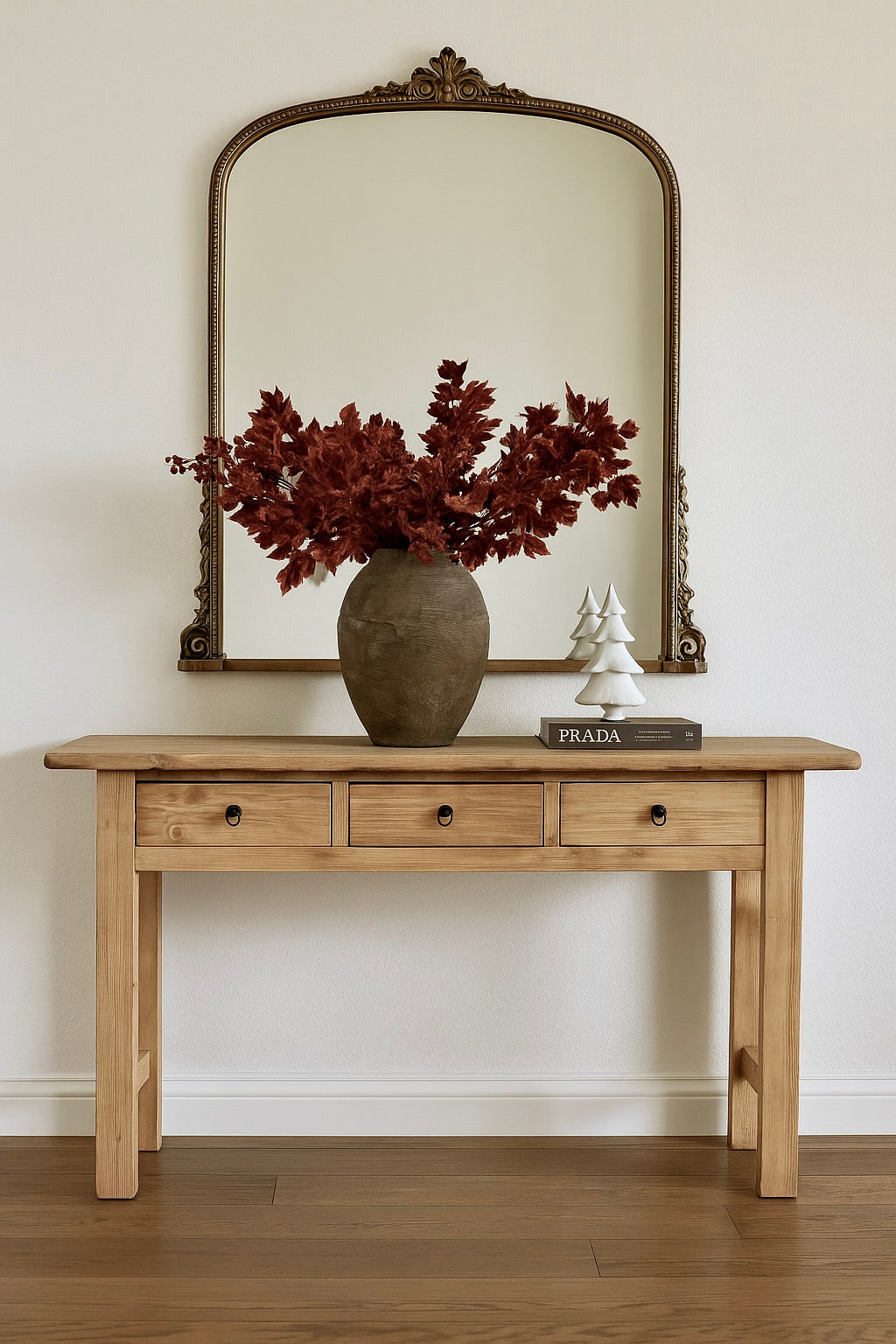 Kai Vintage Reclaimed Elm Wood Console Table with Drawers--2 Sizes