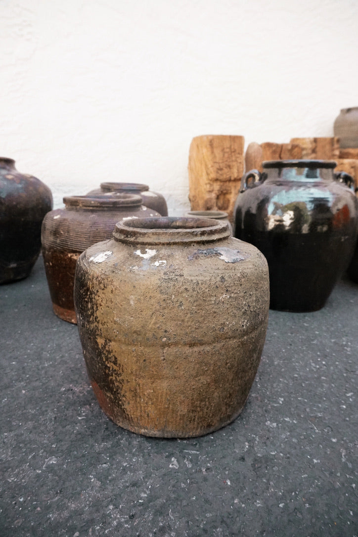 Vintage Rustic Brown Wine Pottery