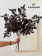 4 Stems Artificial Purple Cimicifuga Leaf Spray--18'' & 32'