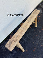 Vintage Wabi-Sabi Rustic Elm Wood Bench - Regular Size