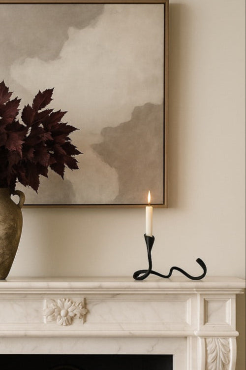 Wavy Iron Candle Holder