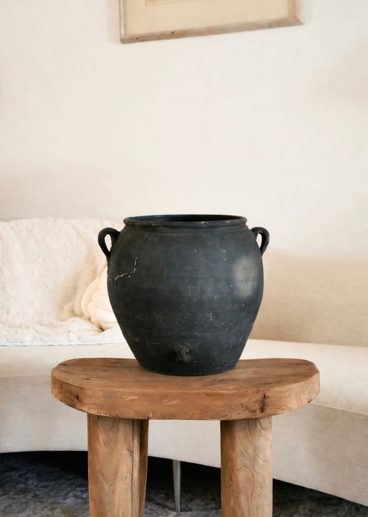 Vintage Rustic Clay Pot - Various Sizes, Grey Color