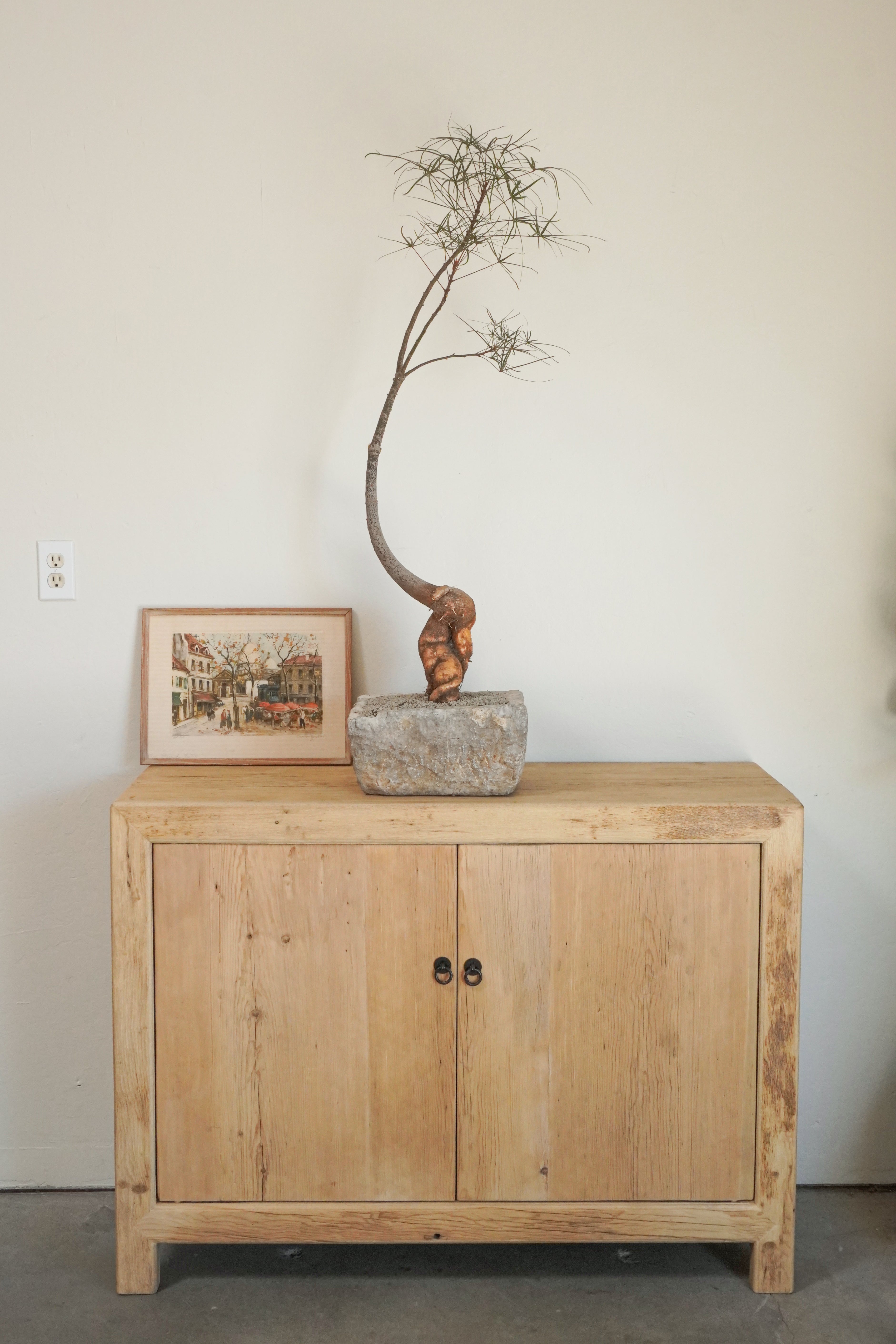 Vintage Reclaimed Pine Wood Sideboard Cabinet