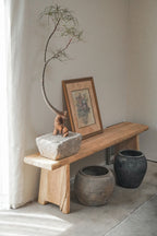 63‘’ Vintage Wide Long Bench Elm Wood