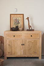 Yun Vintage Pine Wood Sideboard With Drawers-4 Sizes