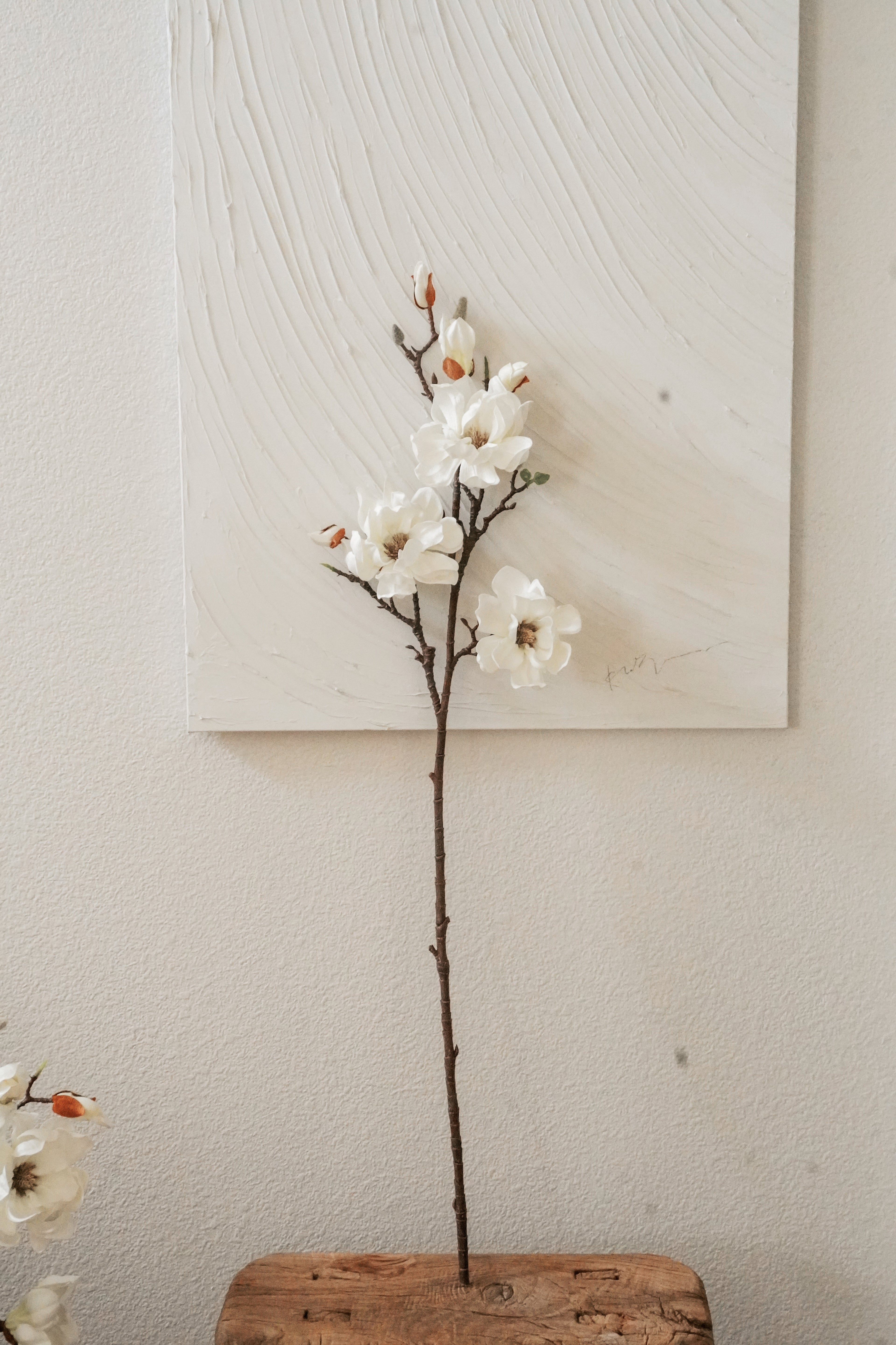 38'' White Magnolia Fake Flower Branch