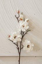 38'' White Magnolia Fake Flower Branch