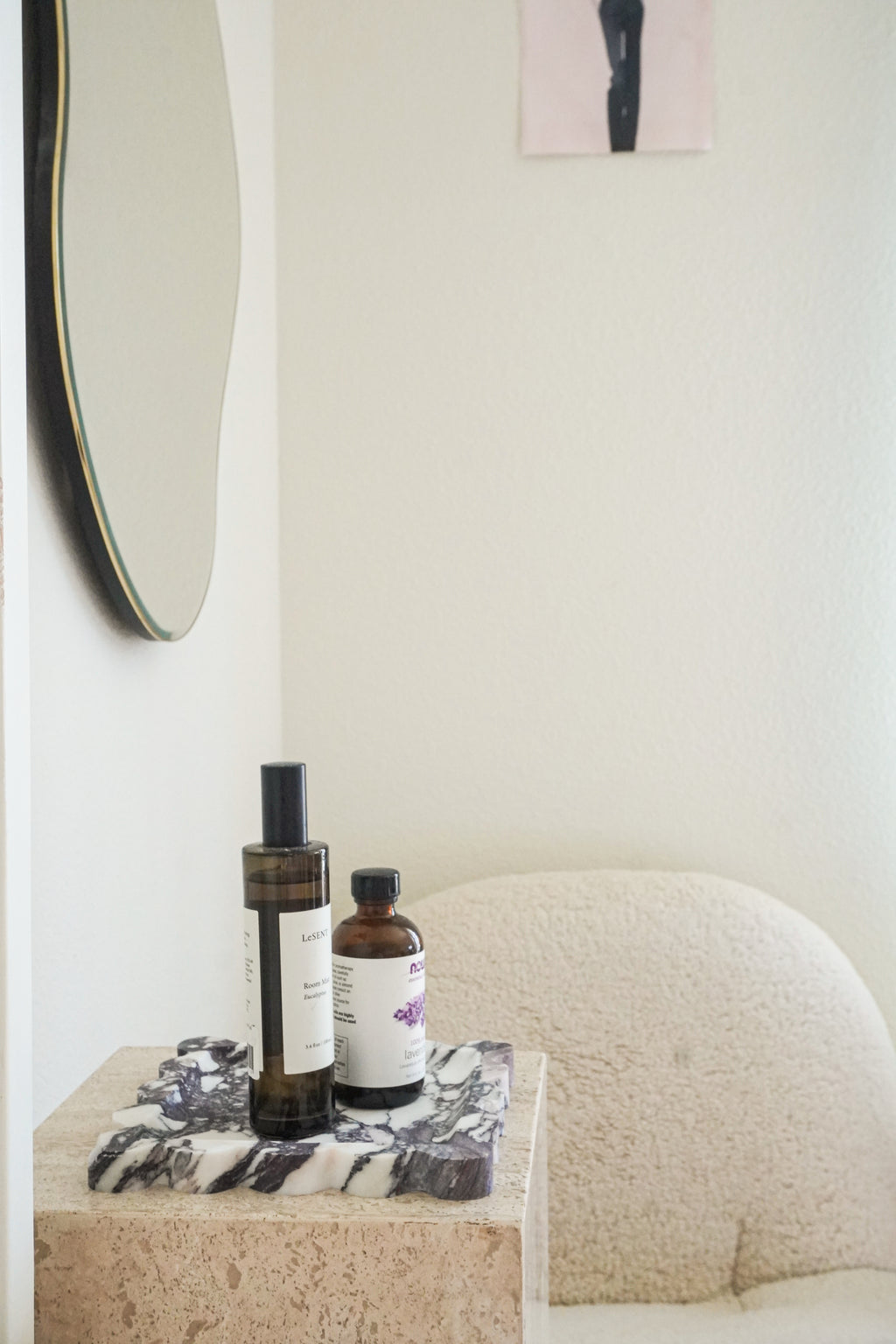 Square Scalloped Marble Tray--Multiple Colors