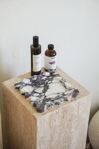 Square Scalloped Marble Tray--Multiple Colors
