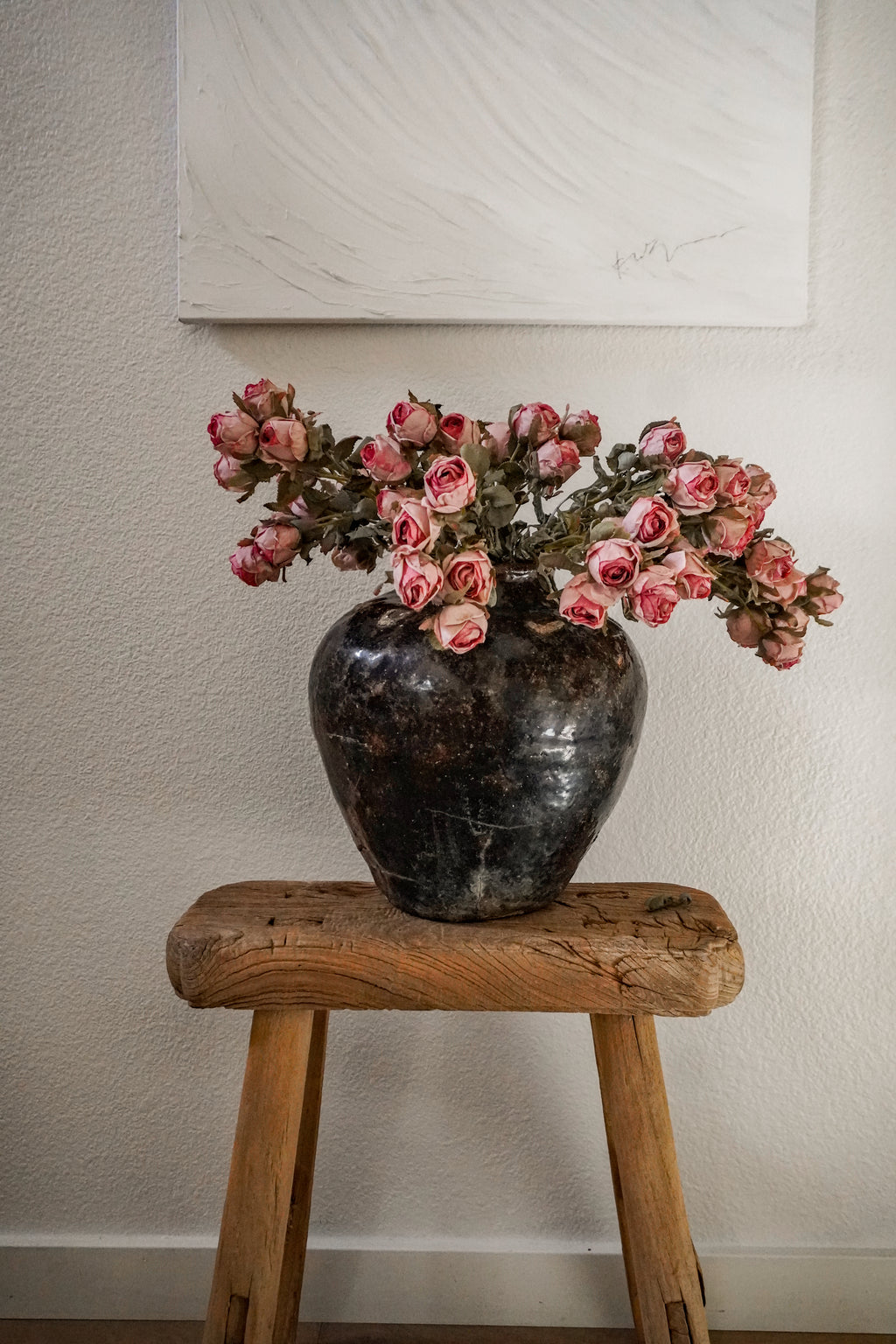 3 Artificial Vintage Style Roses