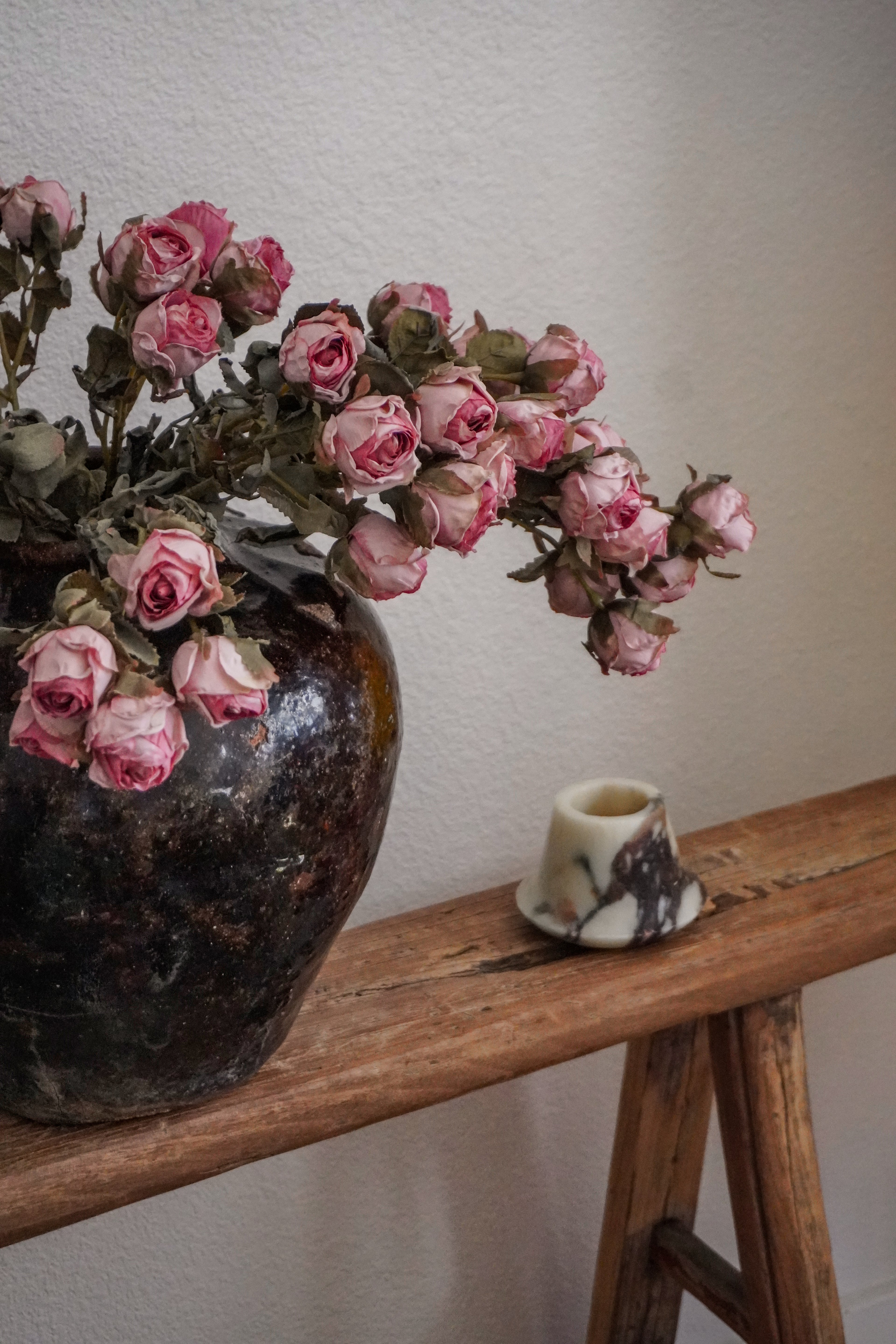 3 Artificial Vintage Style Roses