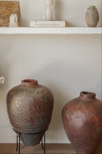 Vintage Chinese Earthenware Pot--Large Tall
