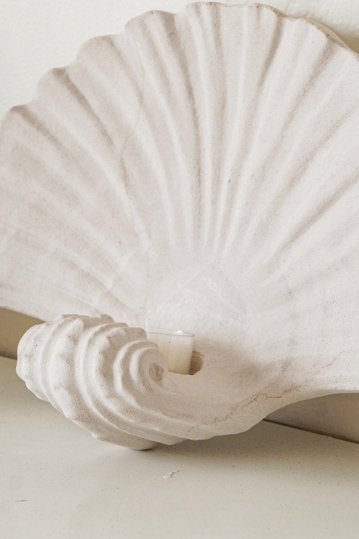 Natural Sandstone Seashell Wall Sconce