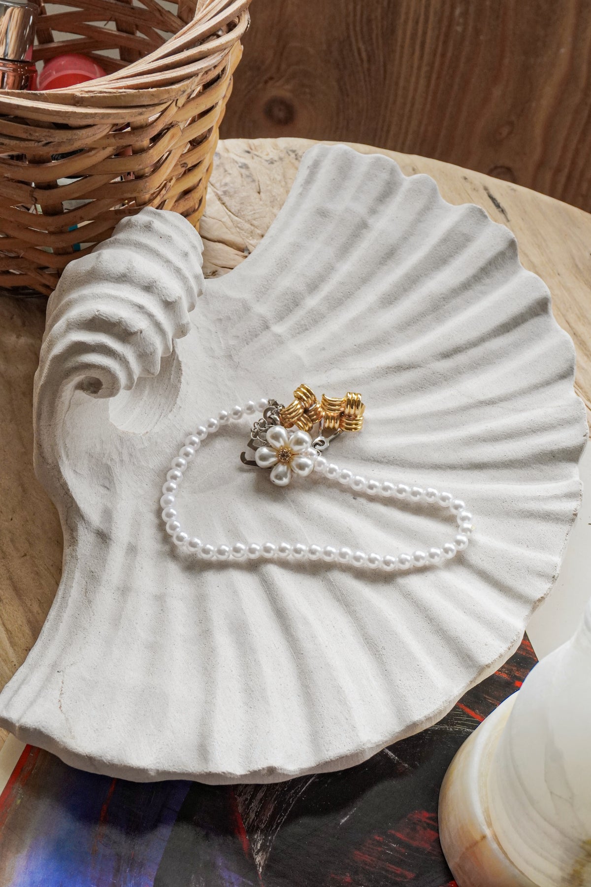 Natural Sandstone Seashell Wall Sconce