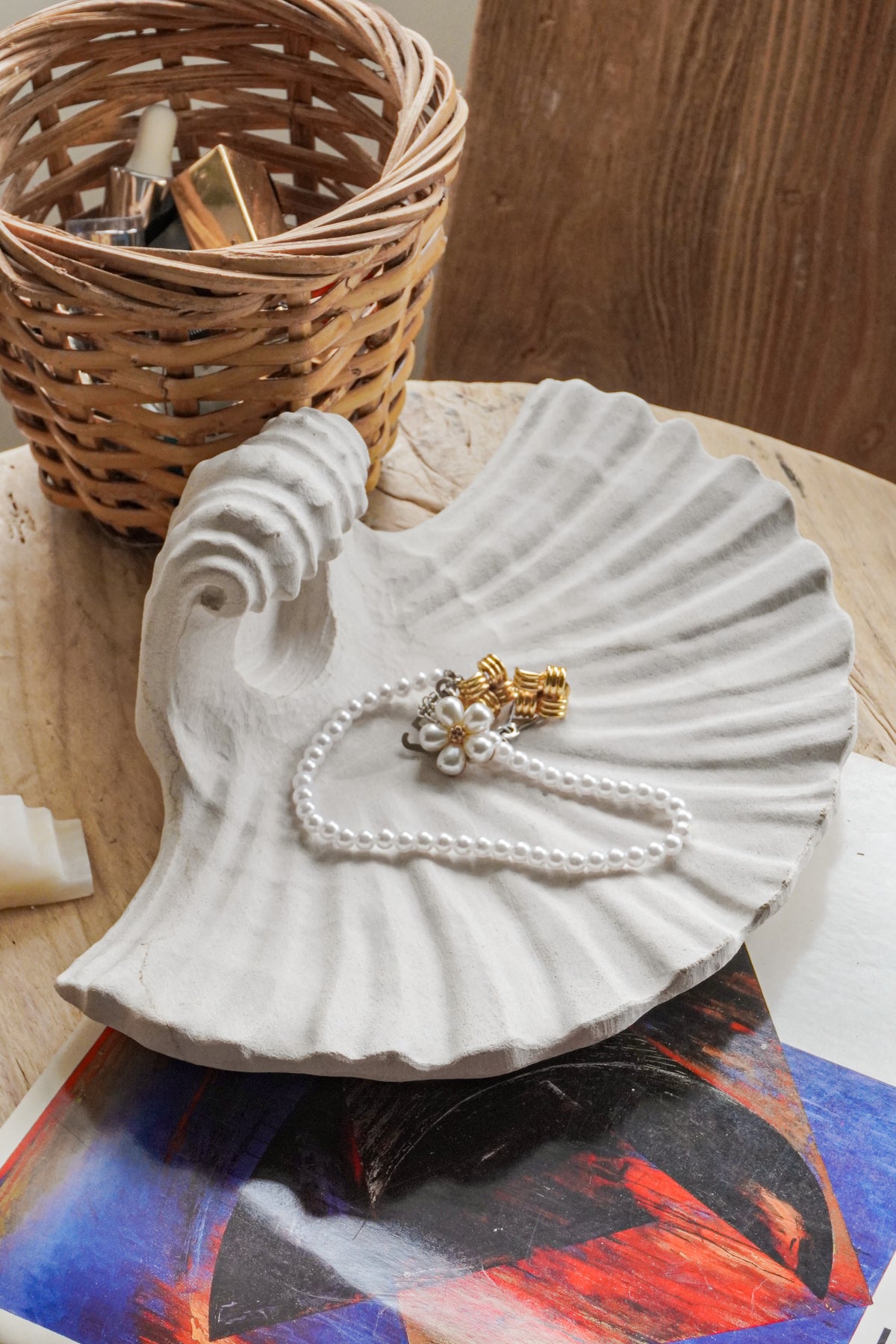 Natural Sandstone Seashell Wall Sconce