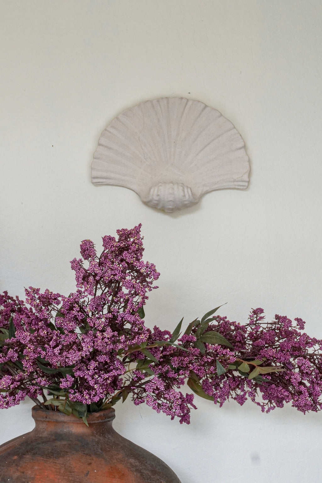 Natural Sandstone Seashell Wall Sconce