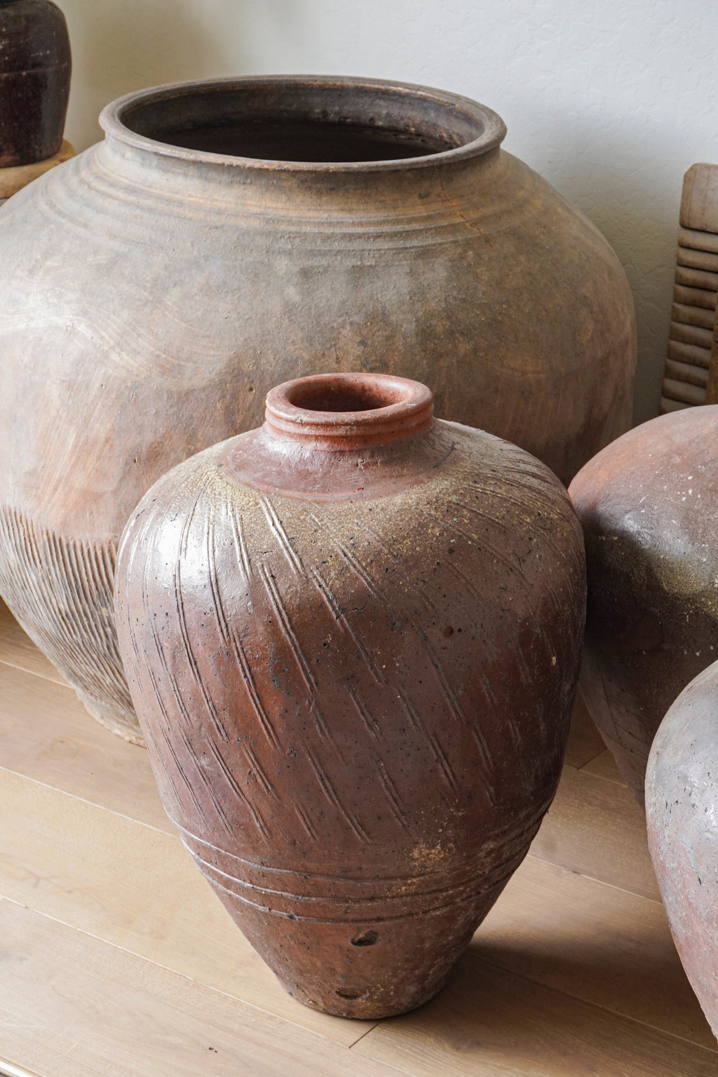 Vintage Chinese Earthenware Pot--Large Tall