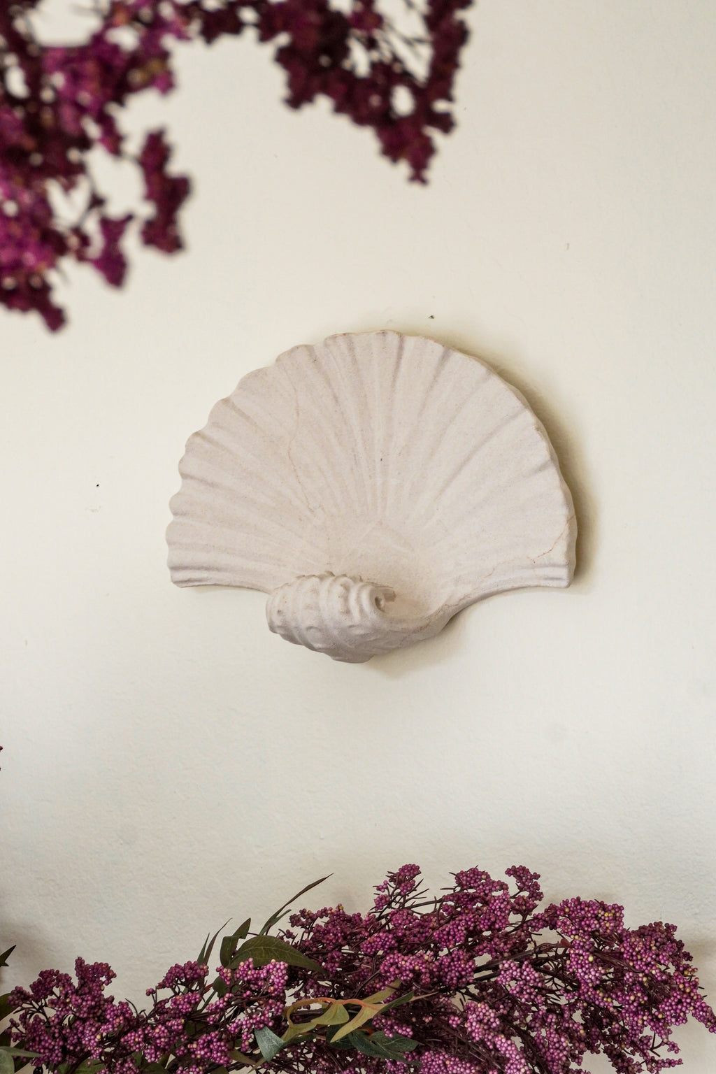 Natural Sandstone Seashell Wall Sconce