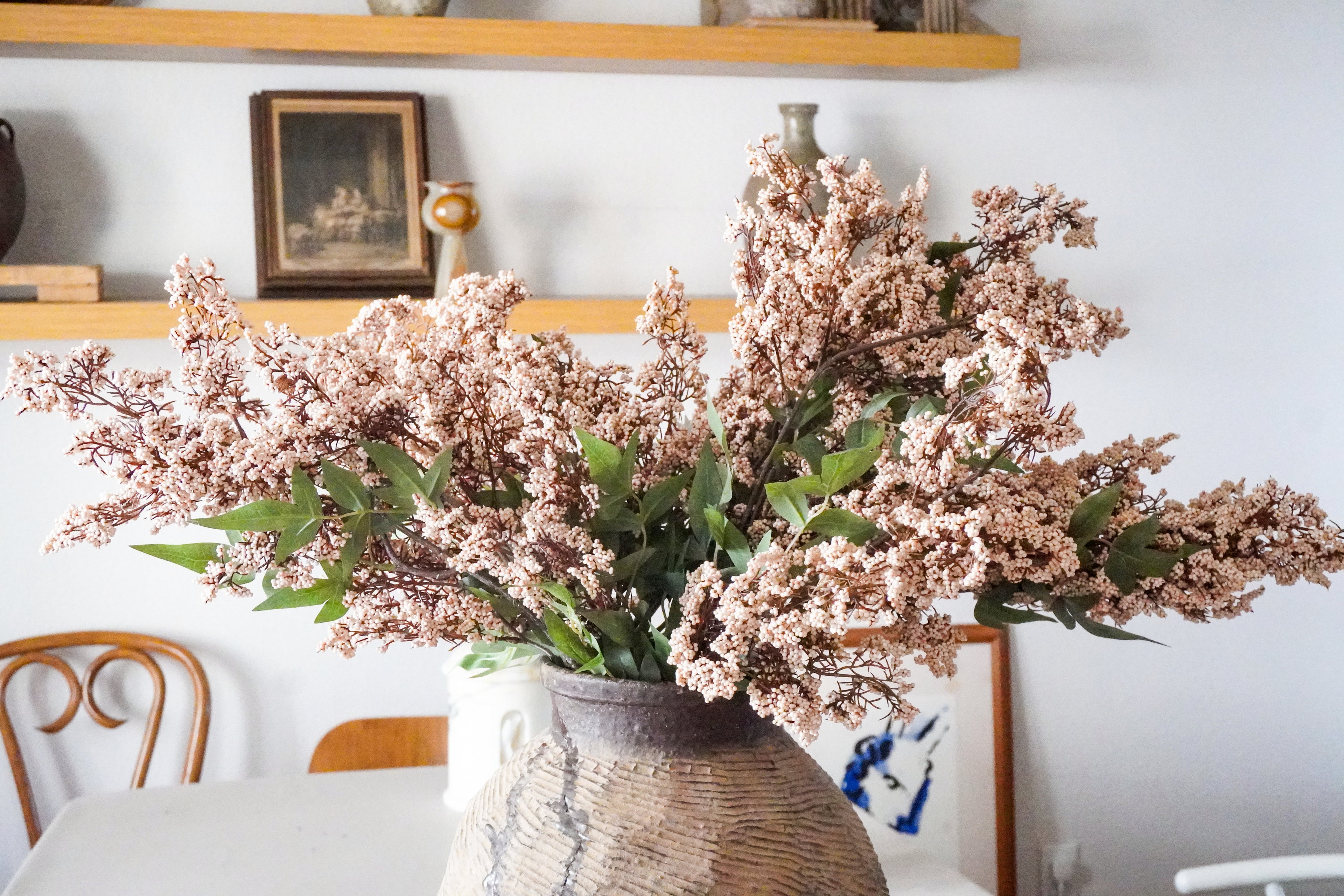 Artificial Berry With Leaves, Purple, 43''