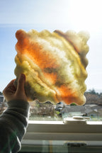 Square Scalloped Marble Tray--Multiple Colors