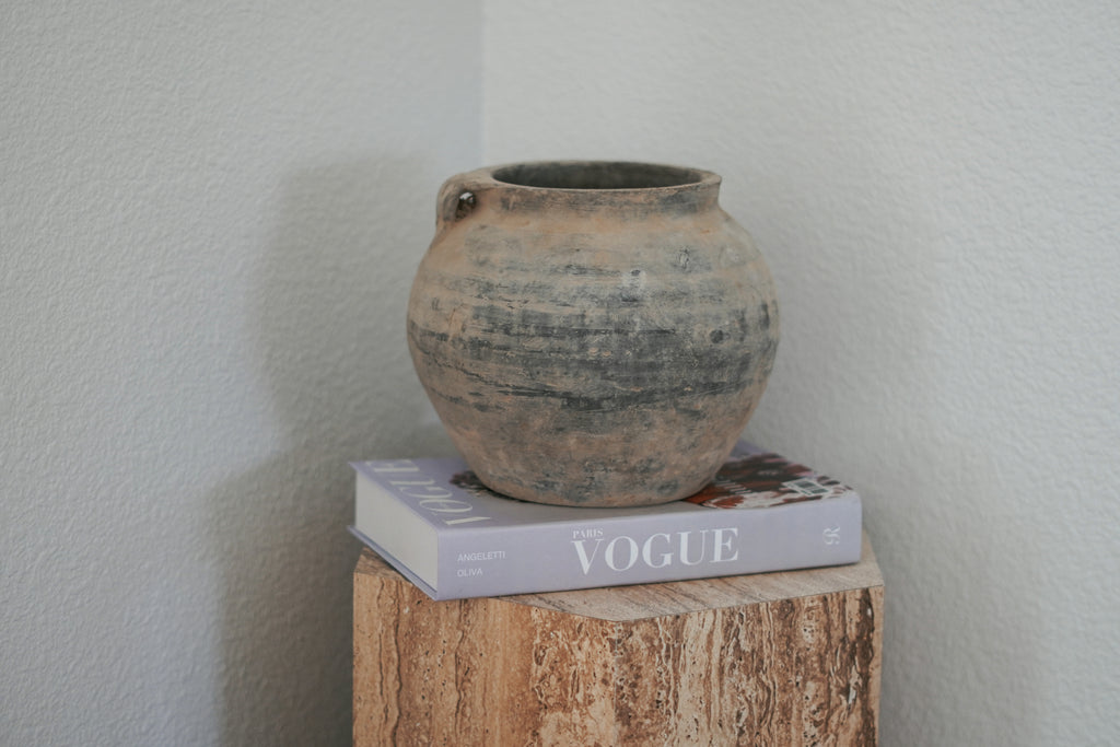 Vintage Wabi-Sabi Rustic Elm Wood Stool - High Chair