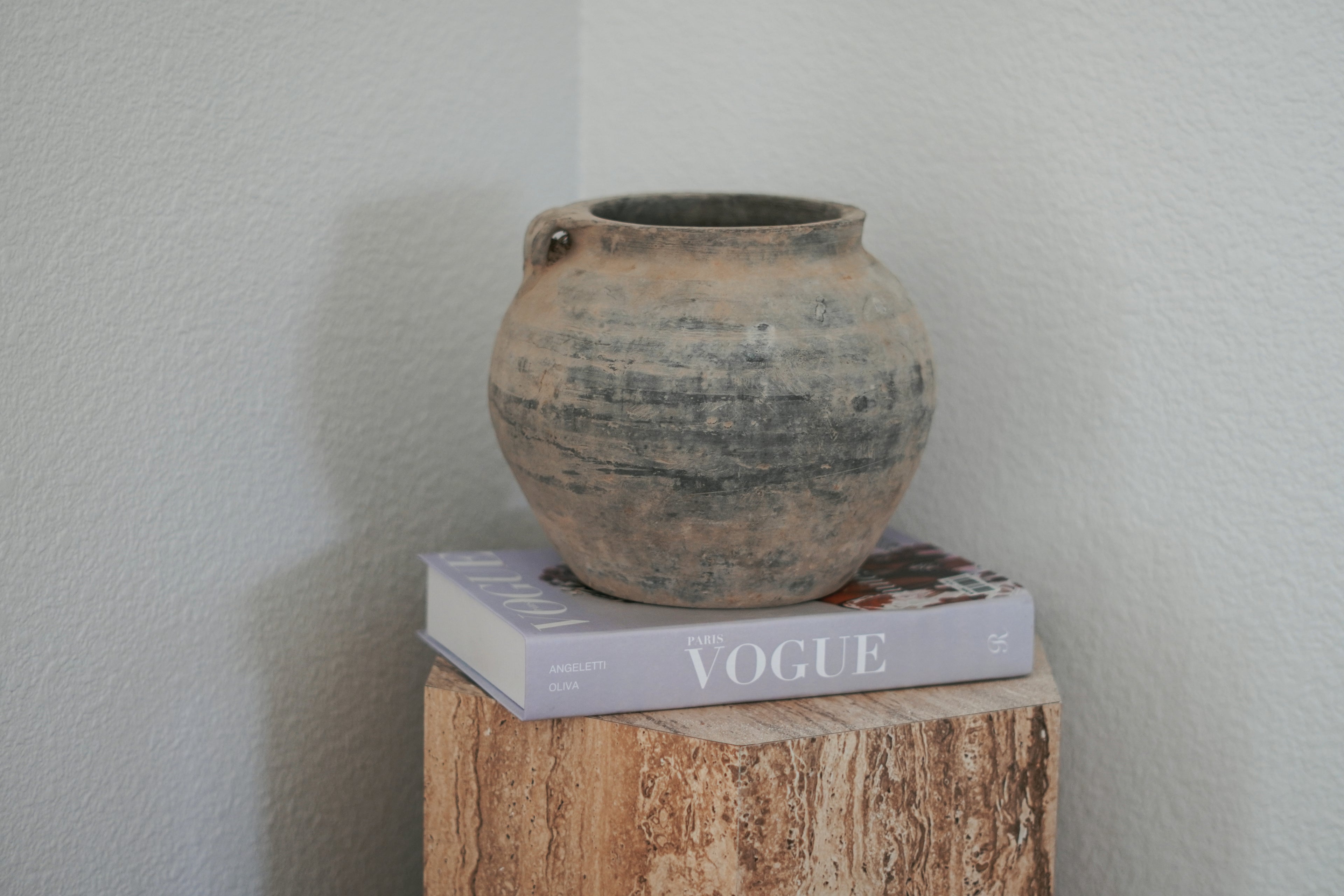 Vintage Wabi-Sabi Rustic Elm Wood Stool - High Chair