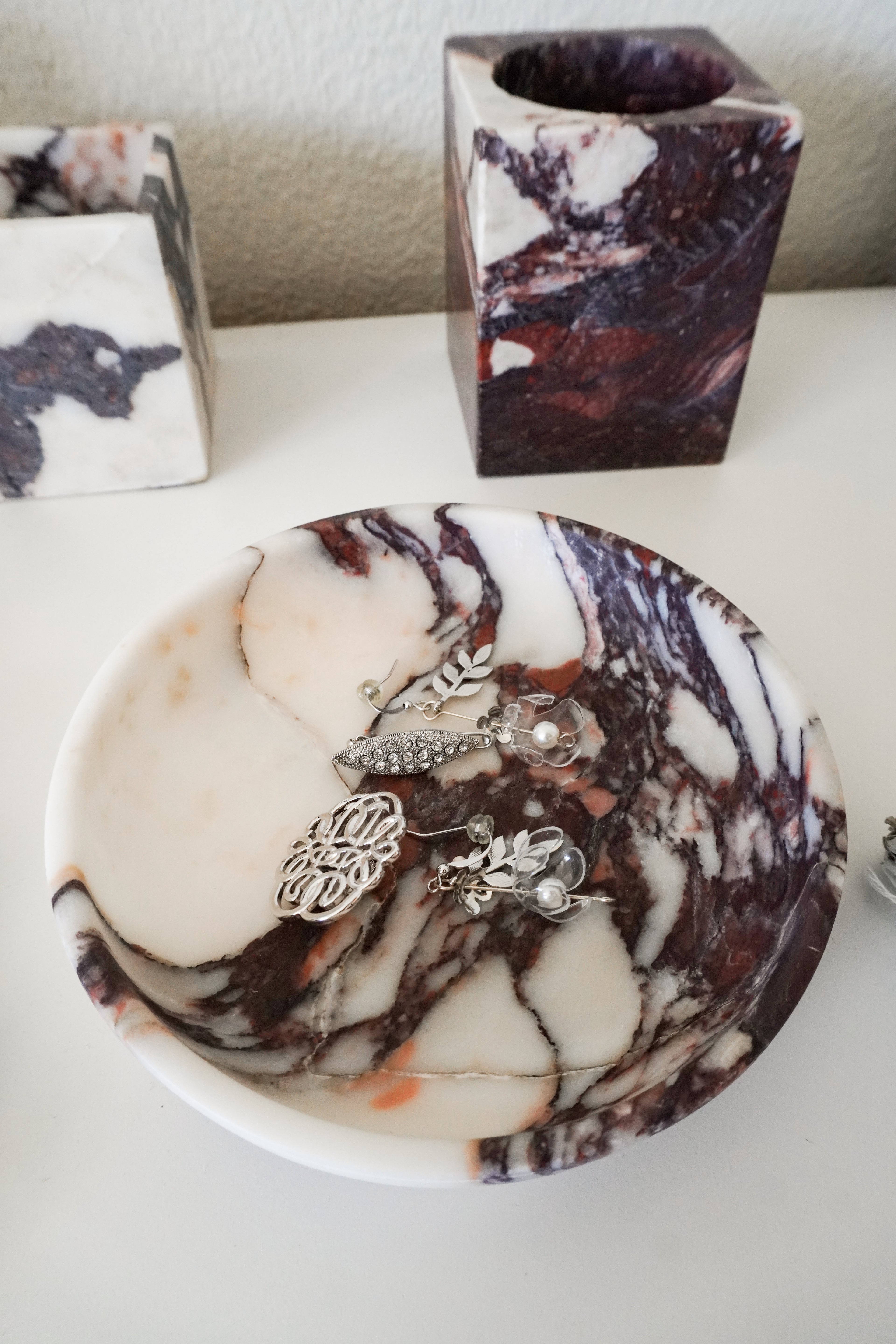 Calacatta Viola Marble Round Bowl Small