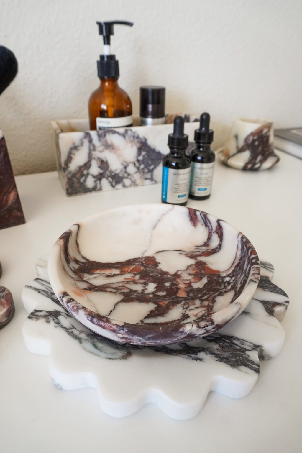 Calacatta Viola Marble Round Bowl Small