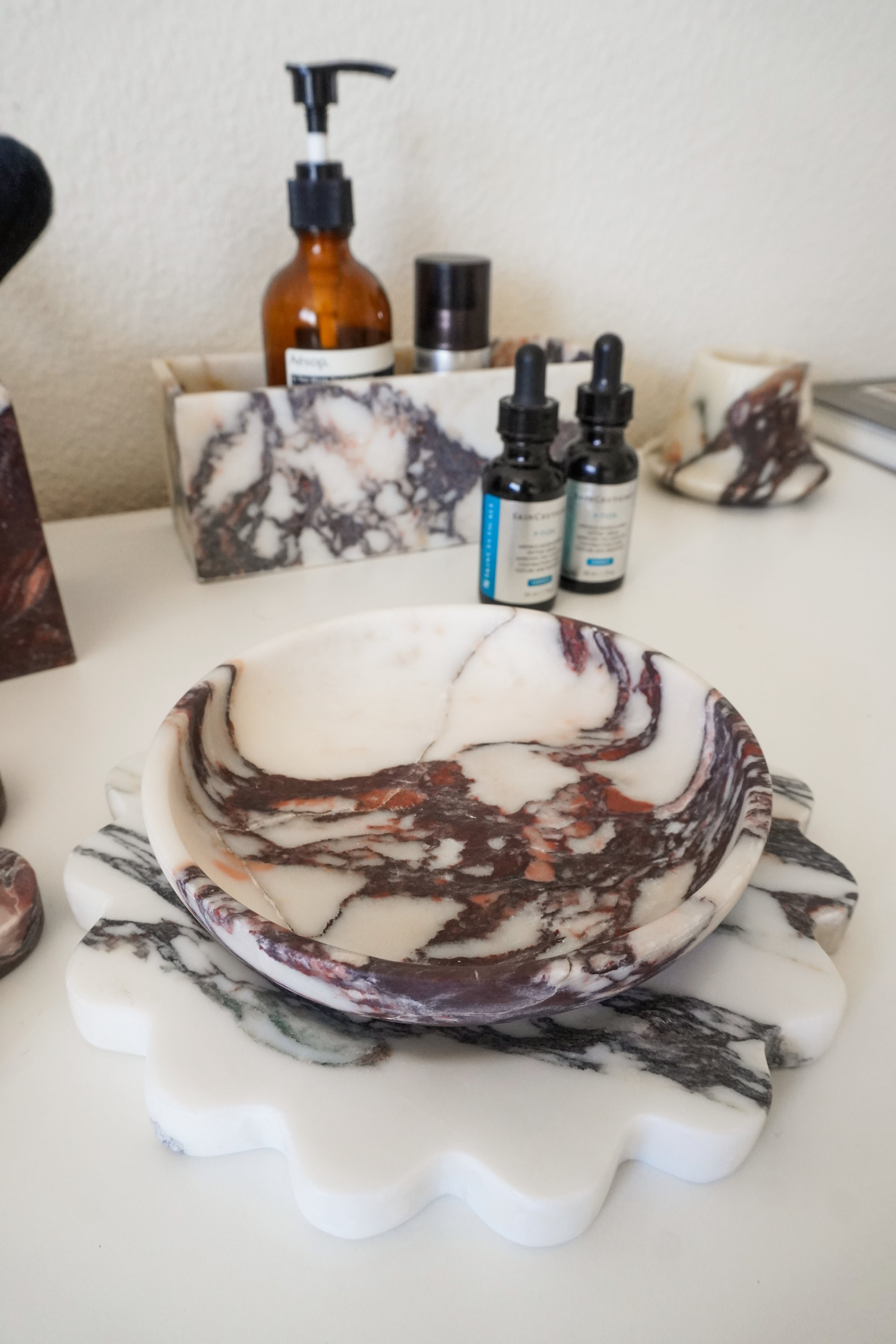 Calacatta Viola Marble Round Bowl Small