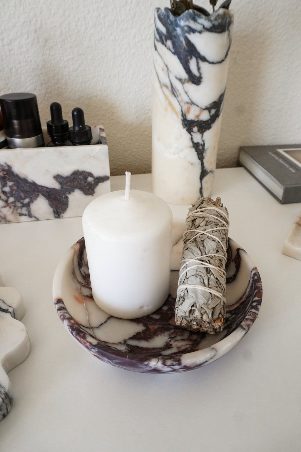 Calacatta Viola Marble Round Bowl Small
