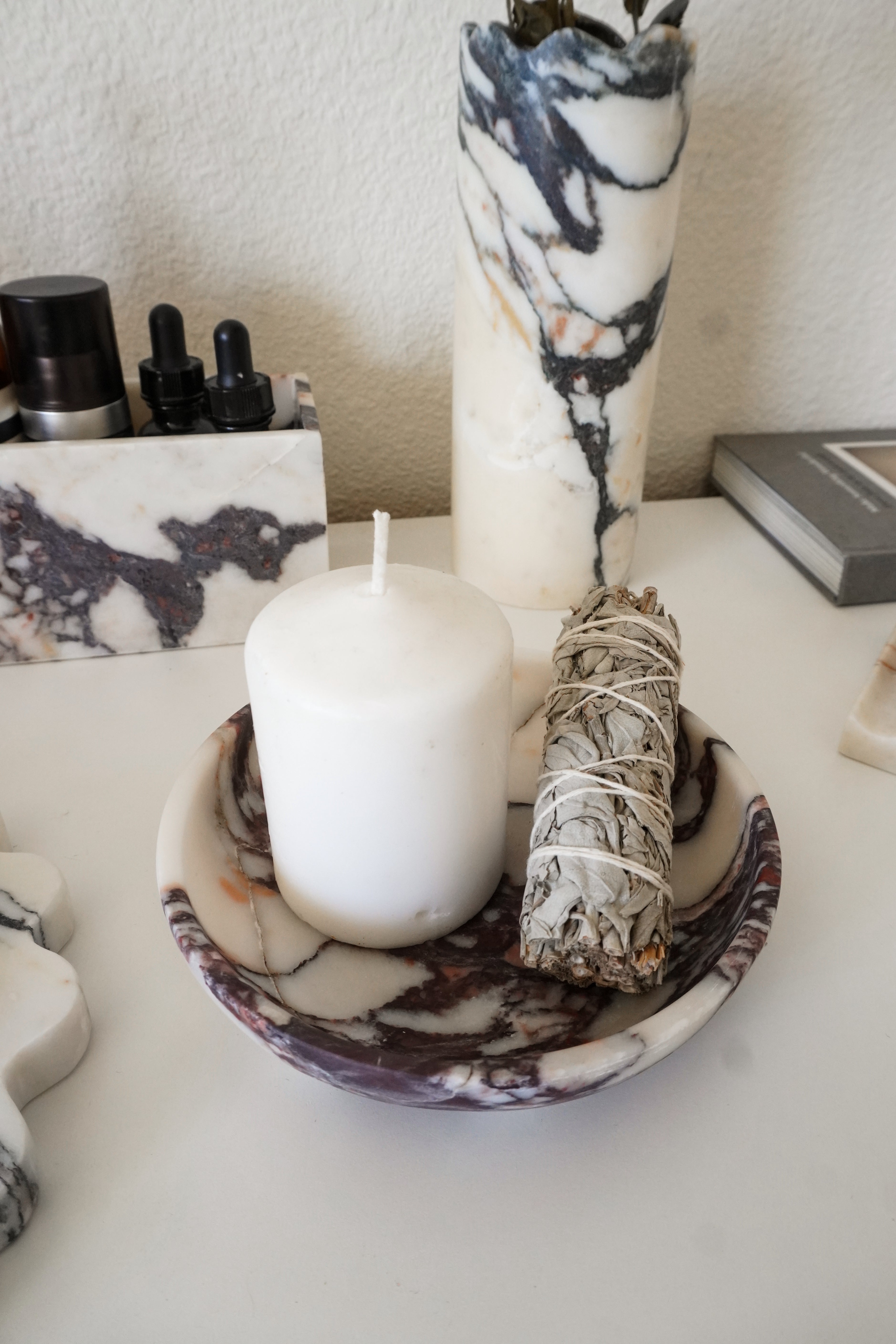 Calacatta Viola Marble Round Bowl Small