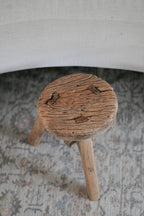 Antique Rustic Elm Wood Mini Stool--Various Sizes