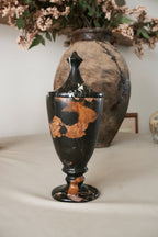 Marble Sculptural Lidded Jar--Black Gold Marble