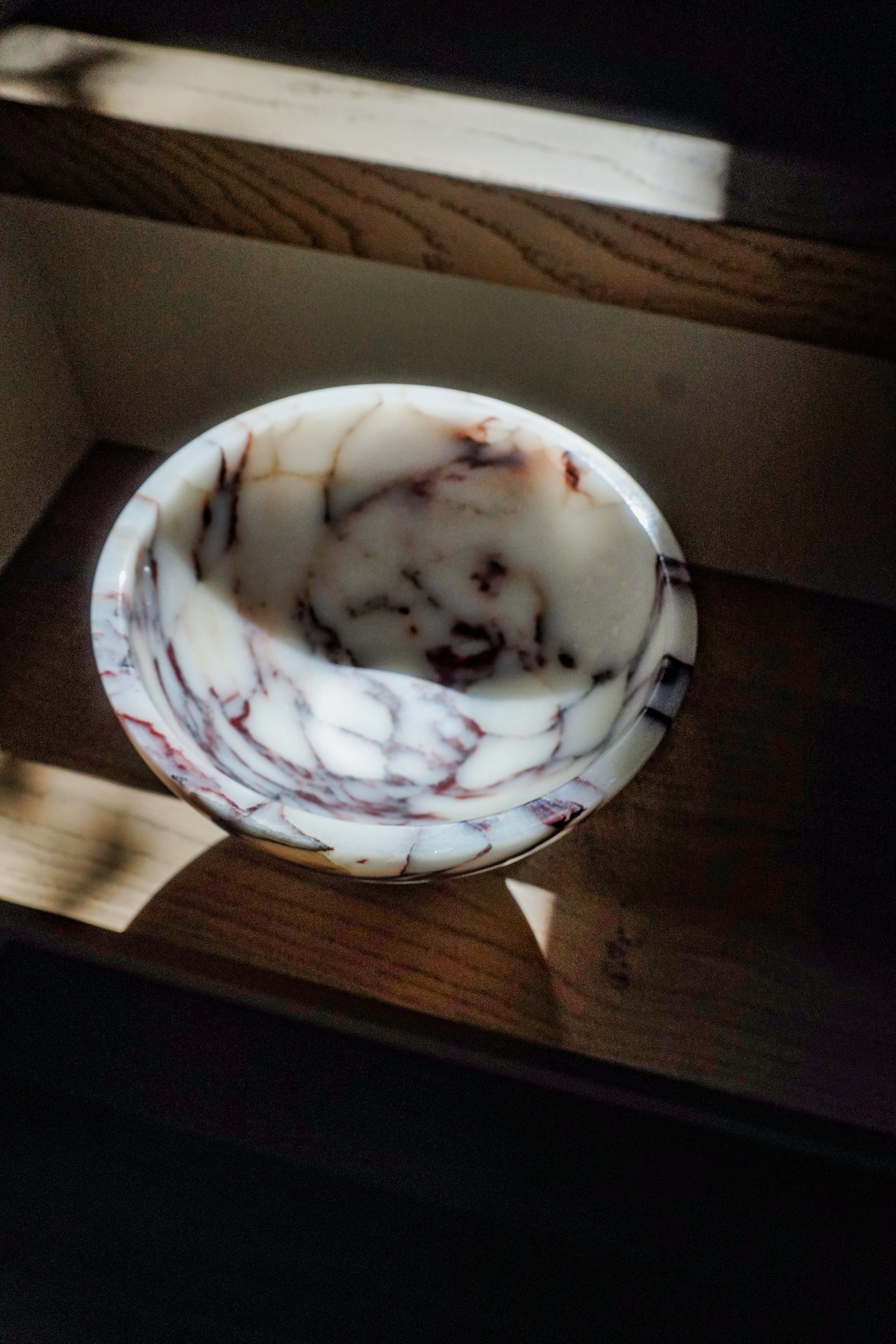 Large Viola Marble Serving Bowl