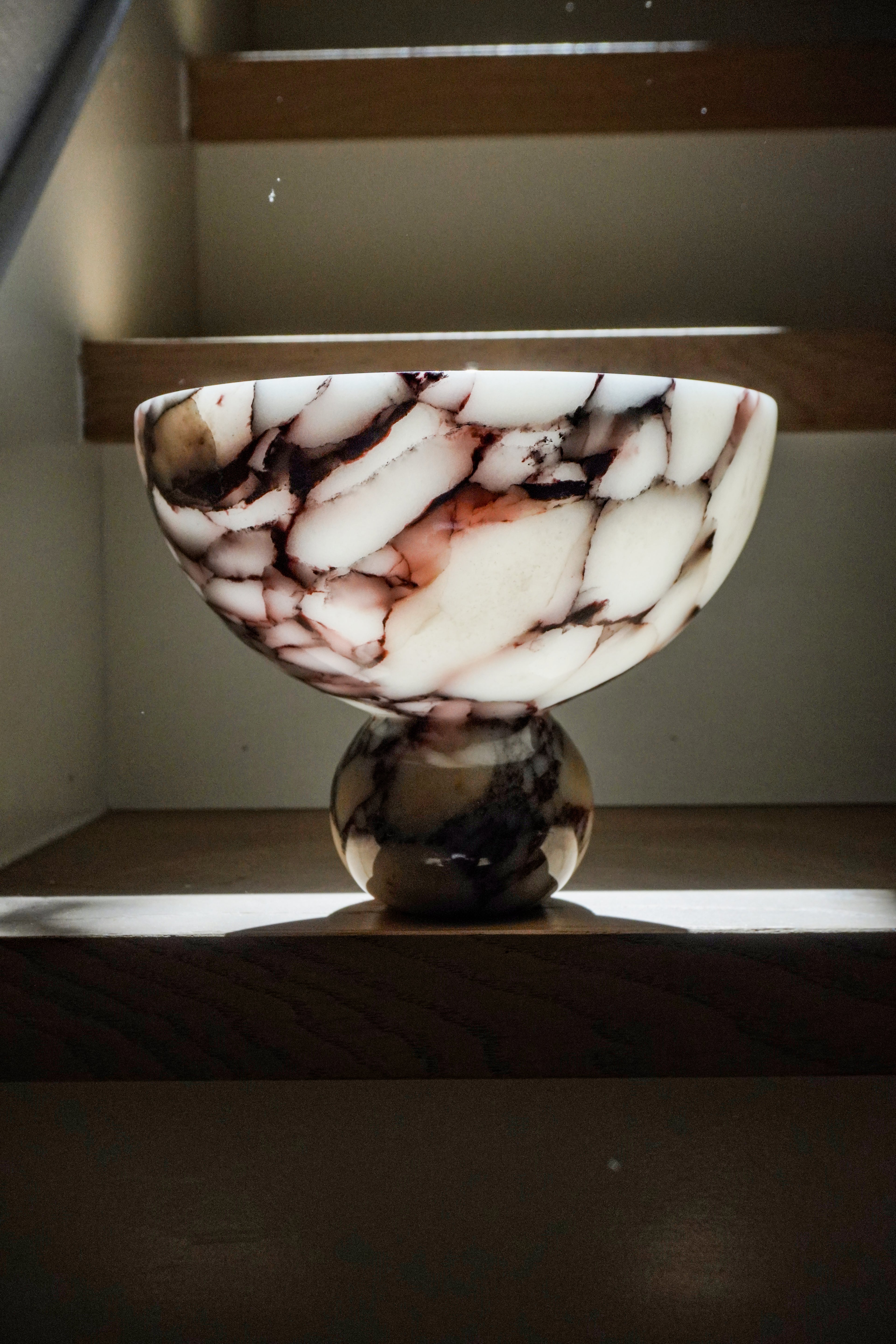 Large Viola Marble Serving Bowl