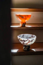 Large Viola Marble Serving Bowl